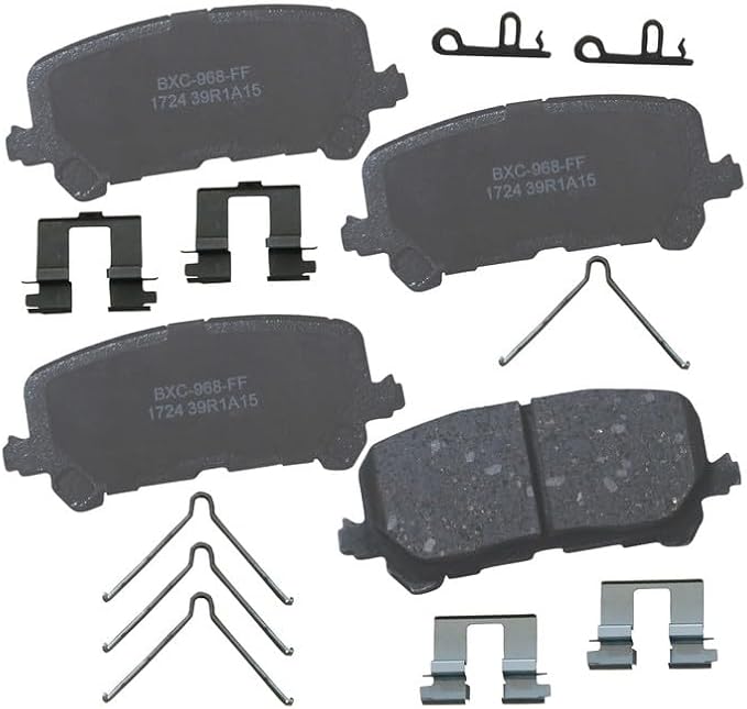 Bendix Premium SBC1724 Ceramic Rear Brake Pads for Acura MDX 2016-2014, Honda Passport 2023-2019, Pilot 2022-2016, Ridgeline 2023-2017