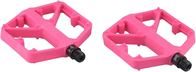 Mountain Bike Pedals with DU Bearings, Aluminum Alloy (6061) Treadle, Anti-Slip Nylon Platform – Compatible with Road and for Hybrid Bicycles