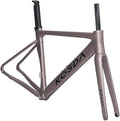 700C Road Bike Frameset 45CM 48CM 51CM Aluminum Alloy Disc Brake Frame Wind Breaker Frame Carbon Fiber Fork BSA BB68 Thru Axle 12 * 100mm 12 * 142mm(Gray,51cm)