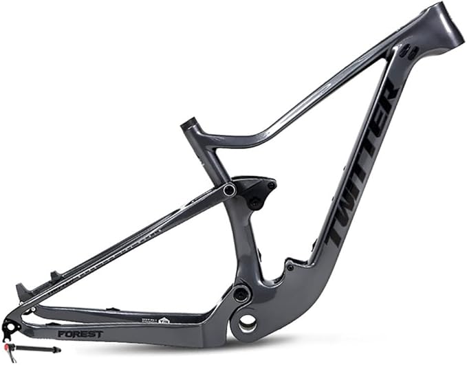 27.5er 29er Bike Frame Disc Brake Carbon Suspension Frame Travel 120mm Trail Mountain Bike Frame 15''/17''/19'' Boost Thru Axle Frame 12x148mm(Dark Gray,27.5 * 19'')