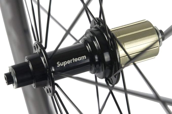 Superteam 700c Carbon Bicycle Wheel Front 60mm Rear 88mm Clincher Wheelset with Transparent Decal