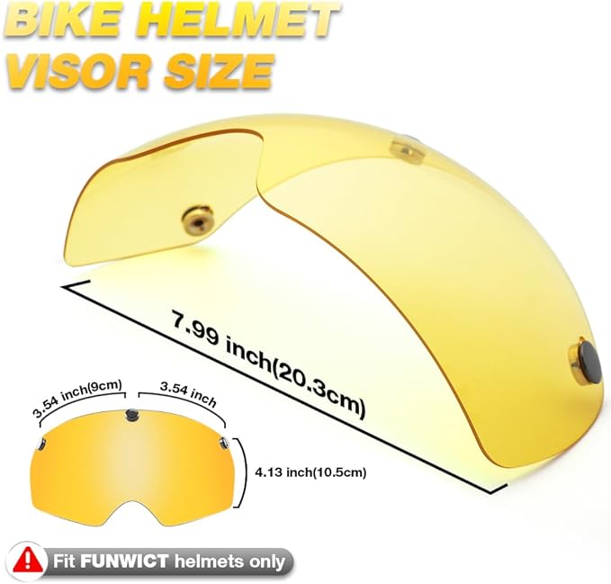 Magnetic Bike Helmet Goggles, Removable/Detachable Sun Visors Shield for Cycling Bicycle Helmet FW001