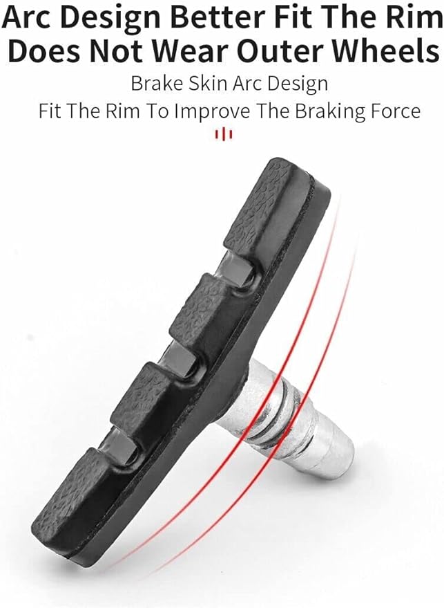 5 Pairs High Grade Bike V-Brake Pads | Professional Mountain Bicycle Brake Shoes | 70mm Blocks Shoes with Hex Nut and Shims | Universal Bicycle Brake Blocks Set - Bike Accessories