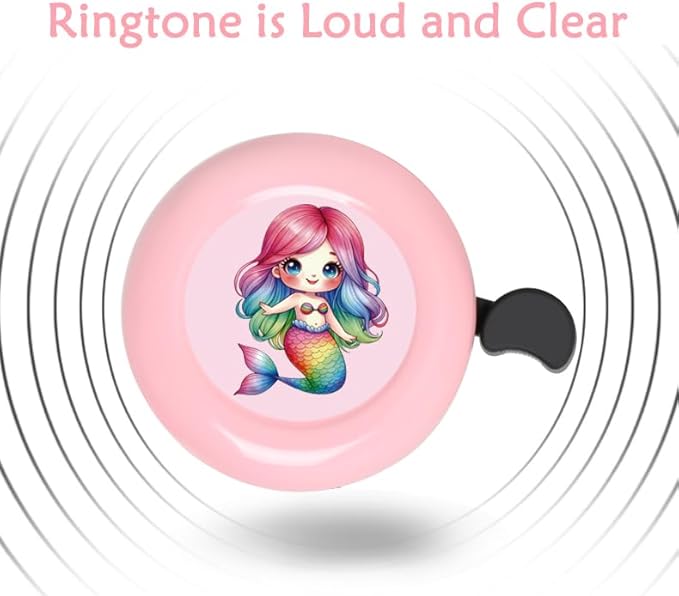 Kids Bike Bell for Little Girls, Pink Handlebar Ring Bell for Toddlers, Universal Bicycle Bell for Scooter, Tricycle, Balance Bike