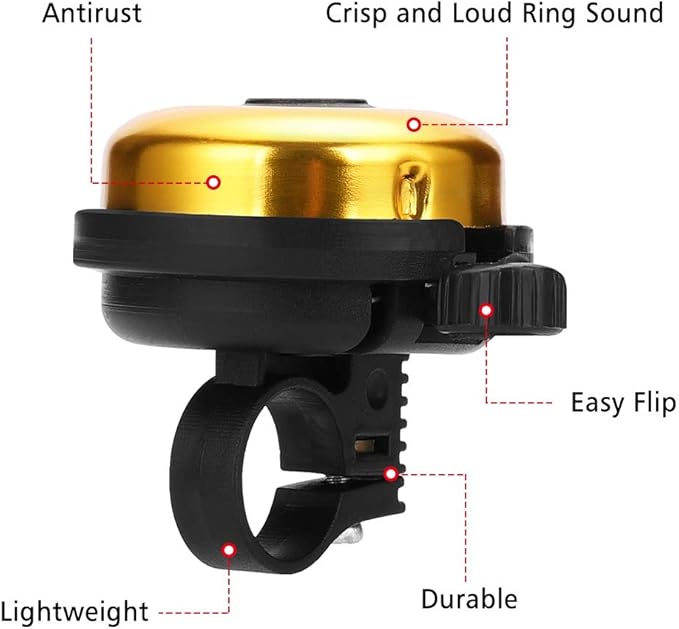 Accmor Classic Bike Bell, Aluminum Bicycle Bell, Loud Crisp Clear Sound Bicycle Bike Bell for Adults Kids