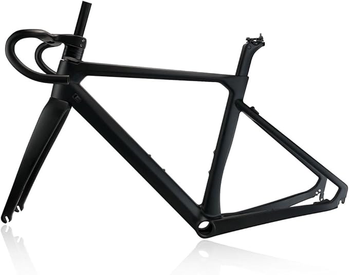 Carbon Road Bike Frameset 46/48/50/52cm C Brake Bike Frame 100mm/130mm QR Lightweight 700C Windbreaker Frames 90x420mm Handlebar Internal Routing (Size : 48CM)