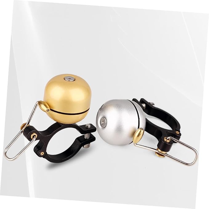 Vintage Bike Bell Loud Mini Metal Bicycle Bell Accessories for Mountain and Road Cycling, Bright Gold Single Piece for Adult Riders