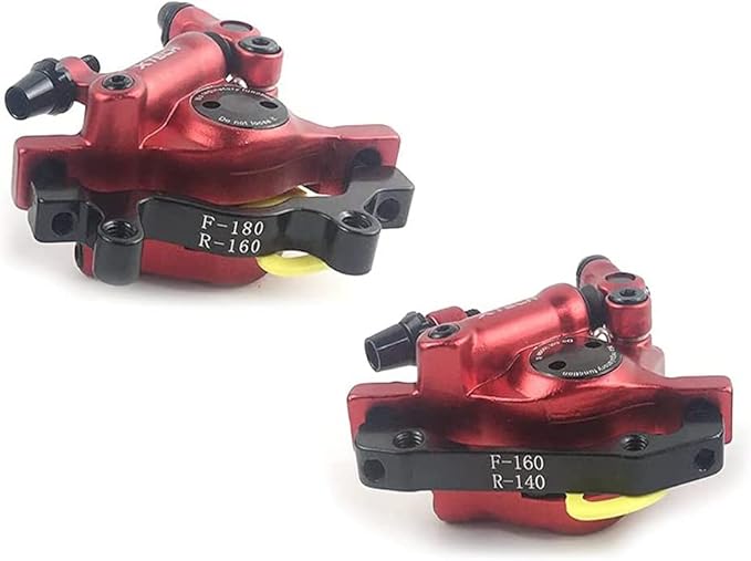 BUCKLOS Zoom HB-100 MTB Line Pulling Hydraulic Disc Brake Calipers Front + Rear, Aluminum Alloy Mountain Bike Hydraulic Disc Brakes with is/PM Universal Caliper Adapter for XC Trail, Fat Bike…