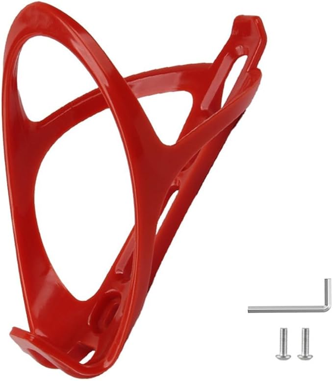 Lightweight Water Bottle Cage for Mountain and Road Bikes, for Durable Plastic Water Bottle Holder with for Easy Installation, Compatible with Bottles Under 7.1cm Diameter, Black(red)