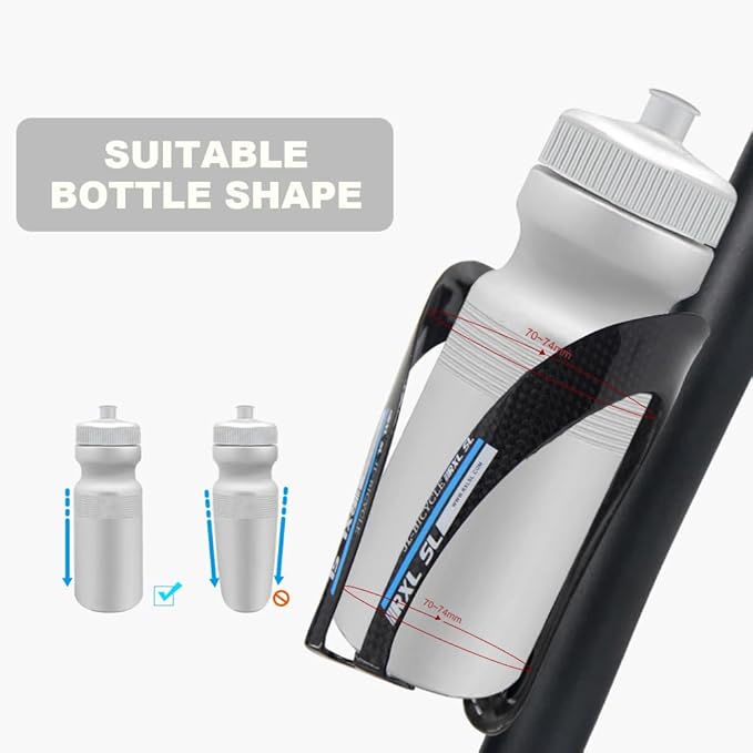 Bicycle Water Bottle Cage Full Carbon Fiber Bottle Cages Holder Diameter 72-74mm for Road Mountain Bike Water Bottle Cage