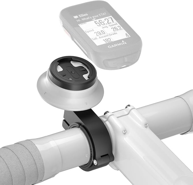 Bike Computer Mount Compatible with Garmin Edge, iGPSPORT, XOSS - Aluminum Cycling GPS Mount with Secure Dual-Lock, Quarter-Turn Release, Fit Edge 1050 1040 840 540 and More MTB Bicycle Computer