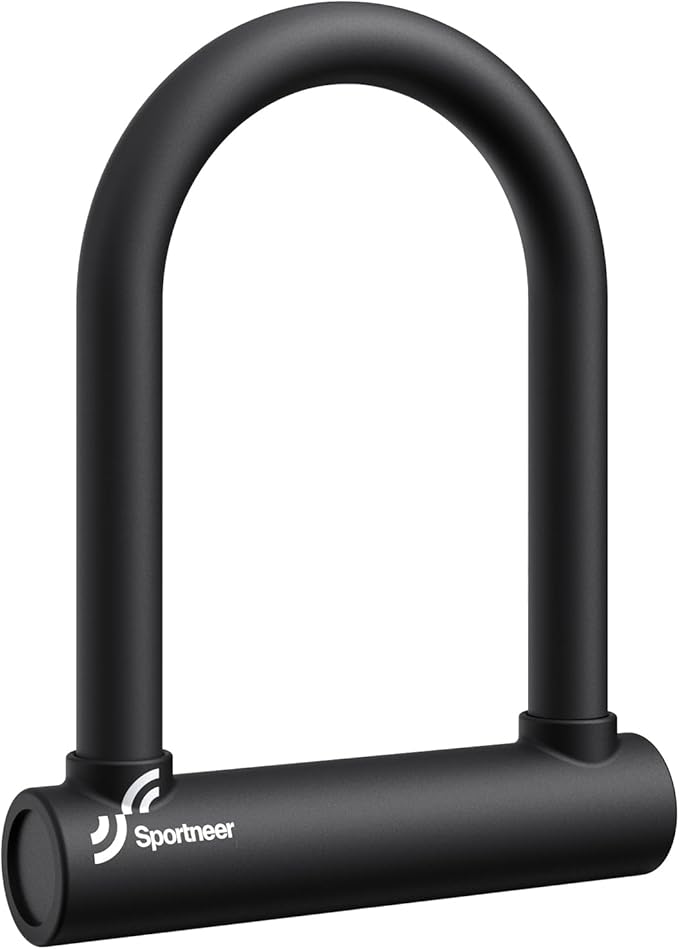 Sportneer Bike U Lock: 18mm Shackle Heavy Duty Bike Lock with Keys and Sturdy Mounting Bracket for Road, Mountain, Bicycle, Size 7.87''x6.3''
