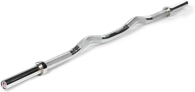 Titan Fitness Rackable EZ Curl Fat Bar, 48mm Shaft, Rated 1,000 LB, Chrome Finish