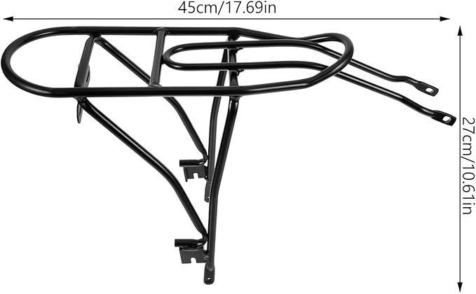 Aluminum Alloy 20-inch Folding Bicycle Rear Cargo Rack Black Compatible Brake Bike Backseat Rack for Folding Bikes and Commuter Cycling Storage