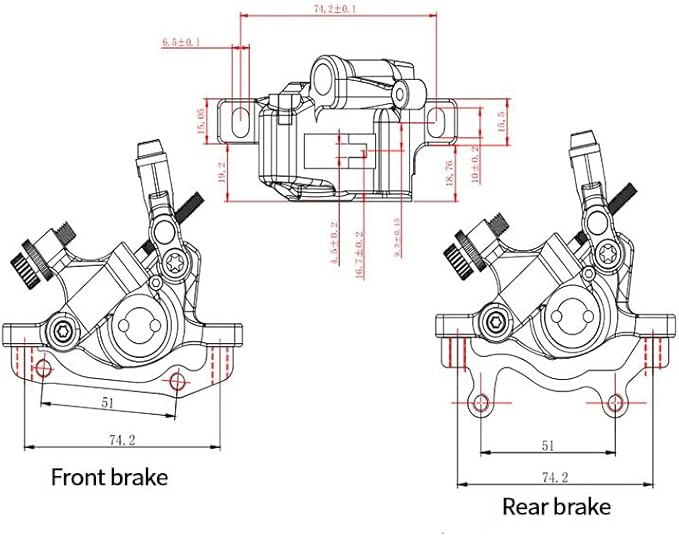 Zoom XTECH HB100 Mountain Bike Hydraulic Line Pulling Disc Brakes Electric Folding Car Mountain Road Bike Line Pull Oil Brake Disc Brake Set