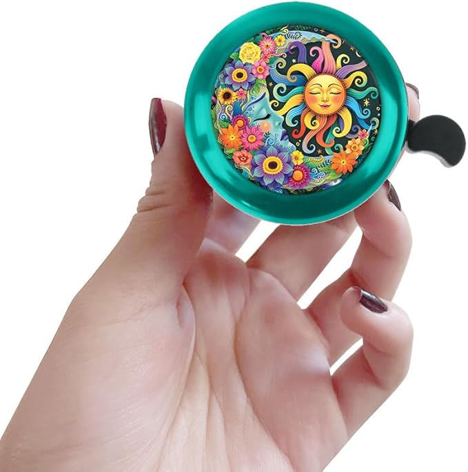 WIRESTER Green Aluminum Round Bike Bell, Classic Ring Bicycle Bell, Bike Accessories Bell Ring for Adults Kids Girls Boys
