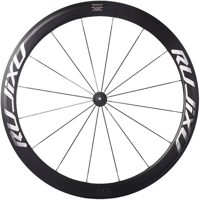 700C Road Bike Wheelset C/V/Rim Brake with Carbon Hub 50mm Double Wall Bike Rims Front and Rear Wheels 8/9/10/11Speed Cassette 100/130mm QR 16H Front 21H Rear(Gold Hub)