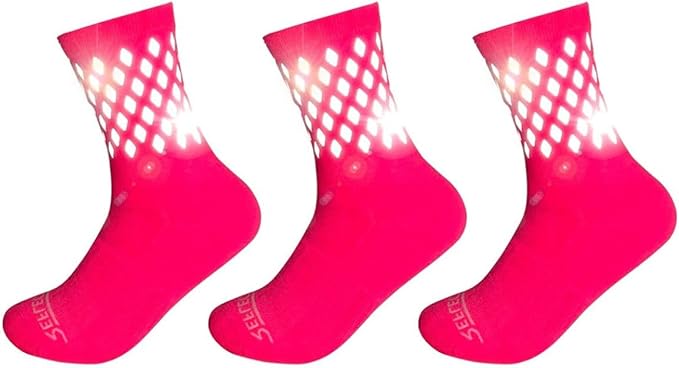 ReflecToes Reflective Socks for cycling and running - 330 Candle Power High Visibility Night Safety Gear - Biomotion Support