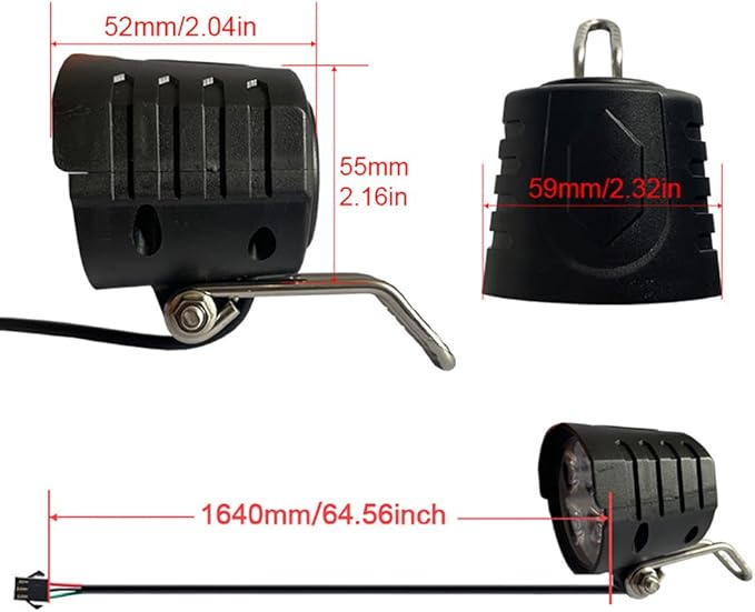 XBERSTAR 3 in 1 Bicycle Lithium-ion Conversion Accessories ebike ebike Light kit Headlight Tail Light Horn DK336 E-Bike Light Sets LCD Display (Light Sets)