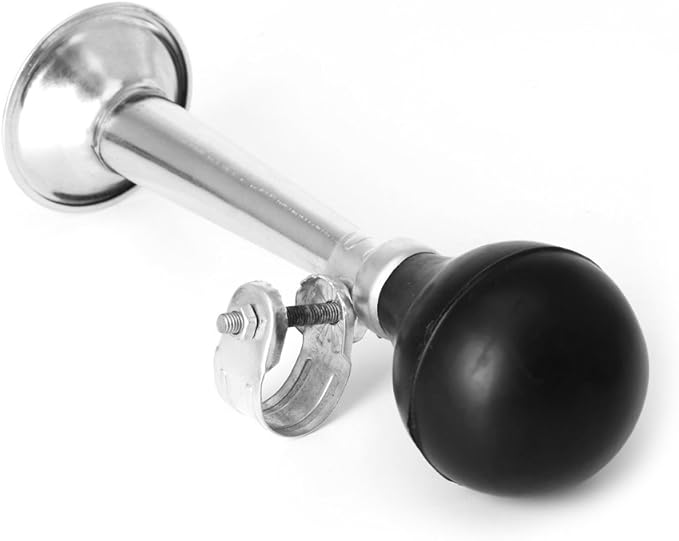 1Pc Retro Bike Horn - Metal Trumpet Loud Honk Bicycle Bell, Universal Handlebar Mount for Commuter Cruiser & Road Safety