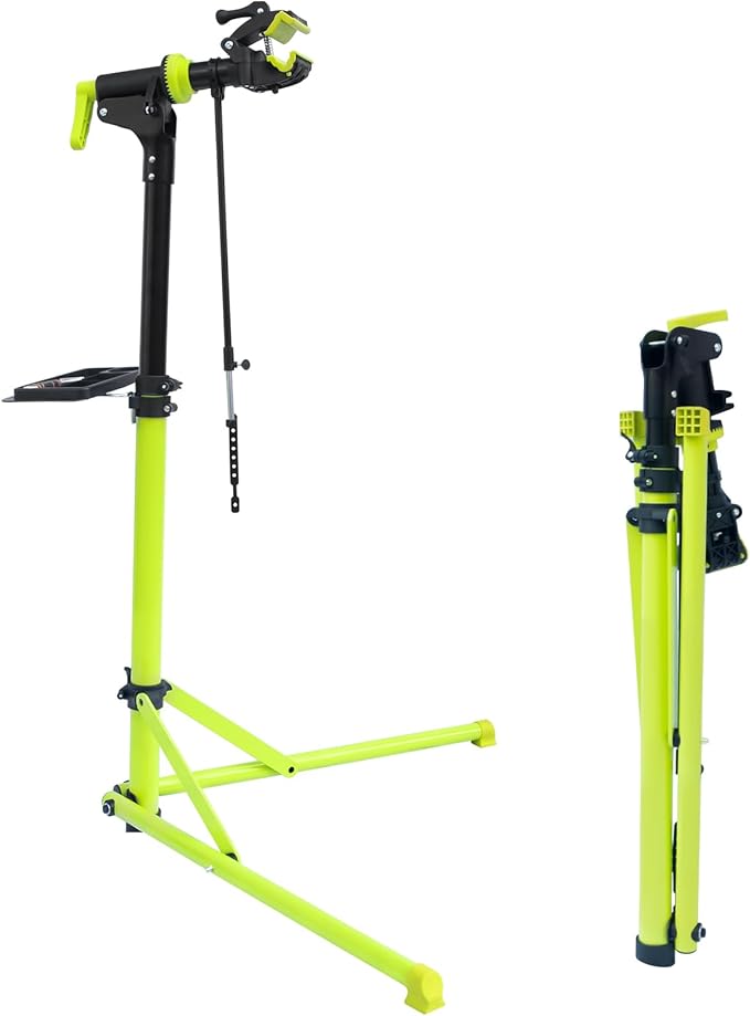 E Bike Stand Repair (Max 132 lbs) - Foldable Bike Stand for Maintenance of Road Bike Stand& Mountain Bike Stand,Bicycle Repair Stand for E-bikes with Super-strong Tube,Height Adjustable Portable Bicycle Heavy Duty Mechanics Workstands