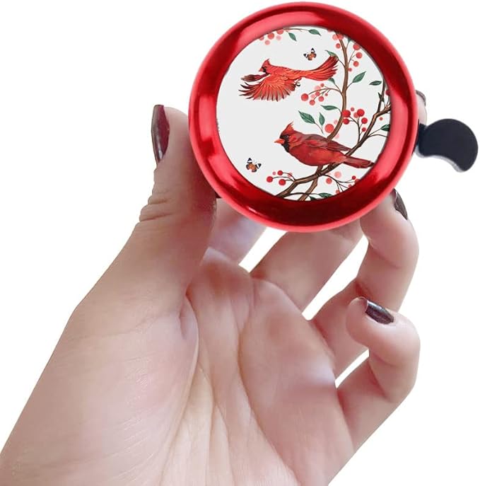 WIRESTER Red Aluminum Round Bike Bell, Classic Ring Bicycle Bell, Bike Accessories Bell Ring for Adults Kids Girls Boys