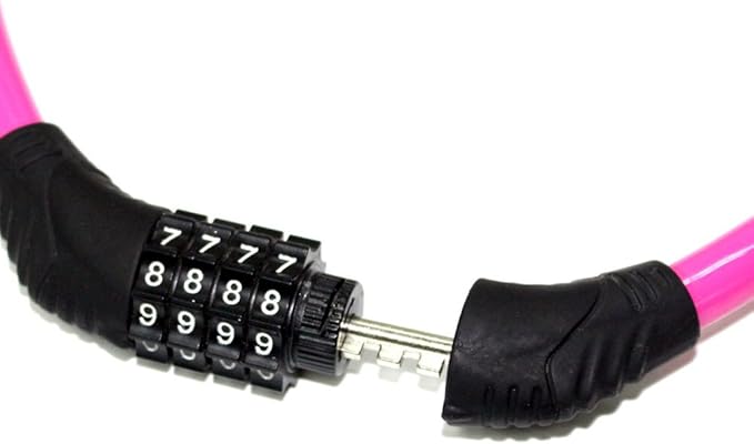 Sanwo Security Bike Lock 4 Digit Resettable Combination Cable Lock for Bicycle, 2 Feet x 1/2 Inch