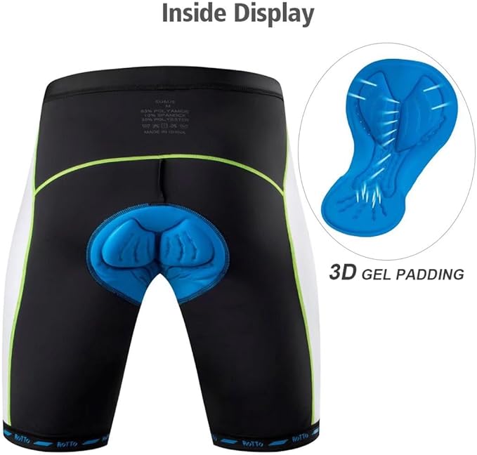 ROTTO Men's Cycling Shorts Padded Bike Shorts with Sponge & Gel Padding for Road & MTB Biking