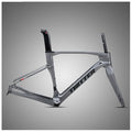 Carbon Fiber Road Bike Frameset Disc Brake Racing Frame 45/48/51/54CM 12x100/12x142mm Thru Axle Bicycle Frame for 700c Wheels(Dark Gray,45cm)