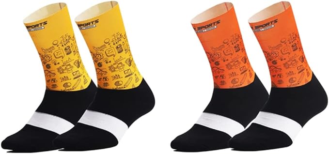 Cycling Socks Pro Mens Womens Riding Socks Bicycle Bike Sport Ankle Athletic Socks XC MTB BMX White Yellow Blue Green Red