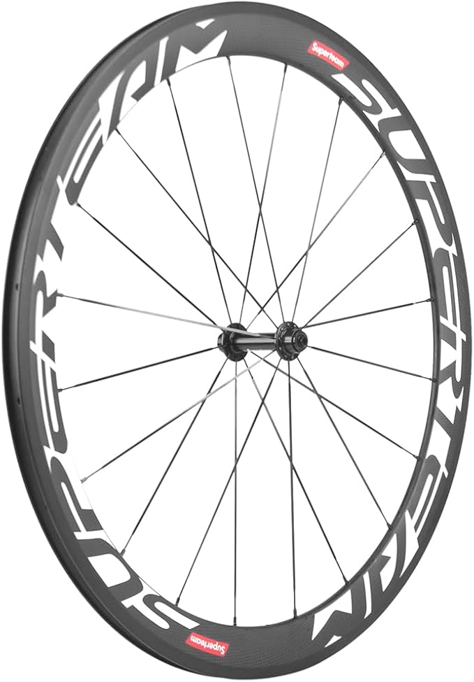 Superteam Carbon Fiber Road Bike Wheels 700C Clincher Wheelset 50mm Matte 23 Width