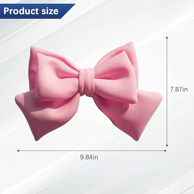 Motorbike Helmet Decor, Cute Fashion Large Bowknot Motorcycle Helmet Ornament, Automotive Exterior Rear Bumper Decoration for Girls Women, Universal for Truck Motorcycle Sedan (Pink)