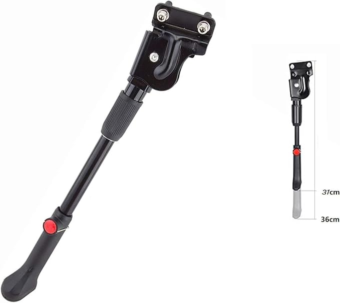 Bike Kickstand Adjustable Bicycle Kickstands Aluminum Side Rear Kick Stand for 24 26 27.5 Inch Mountain Bike/MTB（black-2）