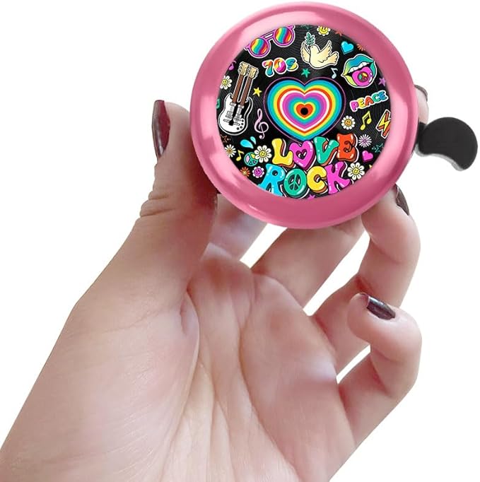 WIRESTER Pink Aluminum Round Bike Bell, Classic Ring Bicycle Bell, Bike Accessories Bell Ring for Adults Kids Girls Boys
