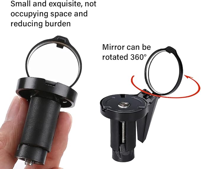 Bike Mirror, 2 pack Folding Bike Rear View Handlebar Mirror, Rotatable Bicycle Mirror for Mountain Road Bikes, 360-degree Rotation, 1.18 x 1.77inch
