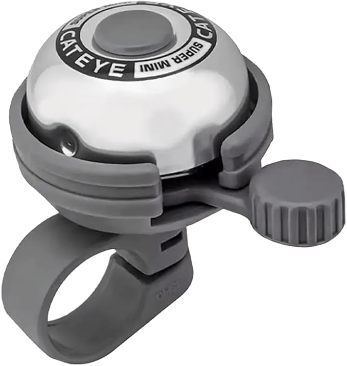 CATEYE PB-600 Super Mini Bell – Compact and Lightweight Bolt-on Aluminum Bike Bell with Loud 88db Sound, Fits 22 mm Handlebars, Fits Road, MTB, Kids Bikes