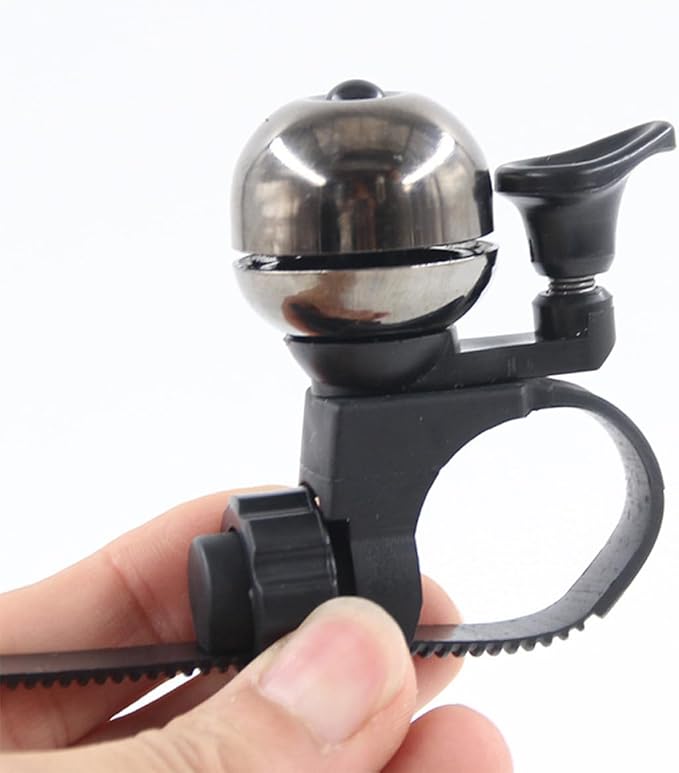 IMIKEYA Vintage Bike Bell and Scooter, Silver Removable Handlebar Ring Bell, Loud Crisp Sound Bicycle Accessory for Mountain and Road Bikes