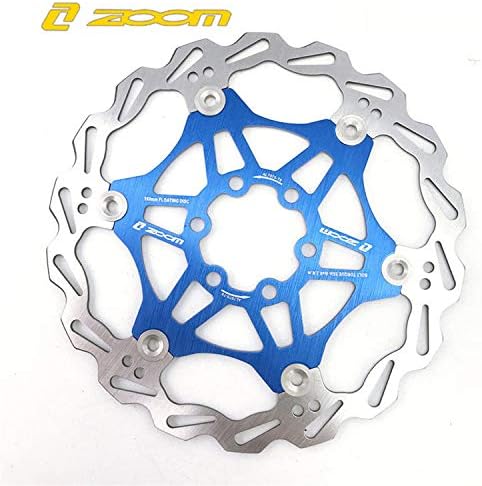 Zoom Hydraulic Disc Brakes Mountain Bike Sets MTB Front & Rear Set with Floating Disc Rotor 160mm & Color Bolts (Blue)