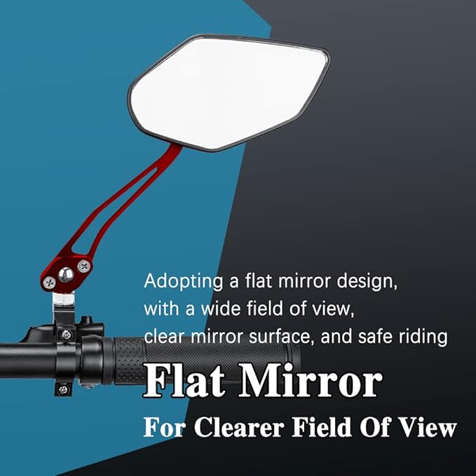 ASUBHA 2PCS Motorcycle Mirrors, Motorcycle Mirrors for Handlebar, Convex Handlebar Rear View Side Mirror with M8 M10 Bolt, Wide Angle Rear View Mirror Car Accessories for Scooter ATV UTV Dirt Bike