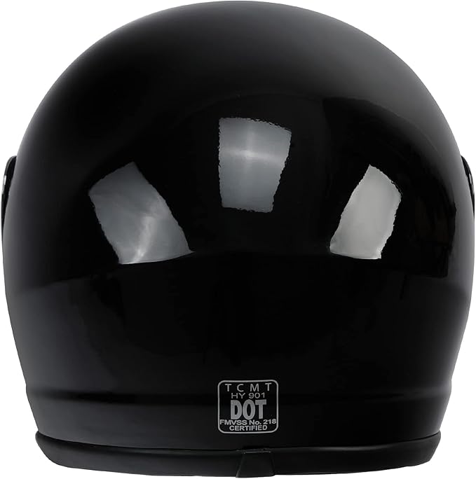TCT-MOTORPARTS Motorcycle Motocross Flip Up DOT Full Face Helmet Visor Mirror Sun Shield Street Sport Motorcycle Adult Helmet for Women Men Gloss Black, (Medium