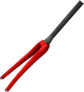Bike Front Forks 700C Road Bikes Rigid Fork 1-1/2" Tapered Tube Threadless Hard Fork Full Carbon Fiber Rigid Fork C Brake 9 * 100mm Quick Release(Red)