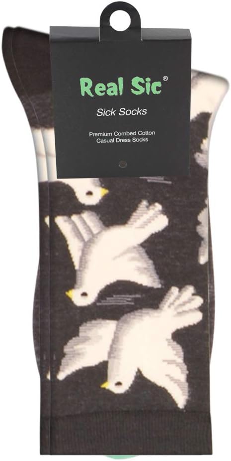 Real Sic Fun Socks for Men and Women - Cozy Cotton Dress Socks with Colorful Designs - Cool, Casual, Wacky Patterned