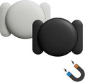 Magnetic Holder Case for Airtag,2pcs Hidden Soft Silicon Protective Cover with Strong Magnet Mount GPS Tracker for Metal Surface for Car/Vechiles/Truck/Bike/Trailer/Motocycle/Laptop-Black+Stone