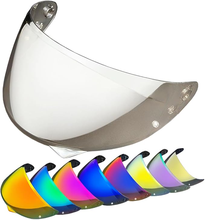 HJ-34P Helmet Visor Replacement for HJC C10.Motorcycle Helmet Shield UV Protection Compatible with HJC C10 (Revo Clear Silver)
