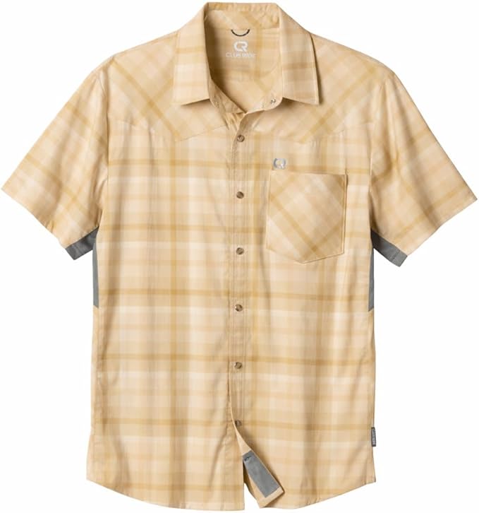 Club Ride Apparel New West Cycling Shirt - Men's Short Sleeve Cycling Jersey - Sport Fit Snap Down Top - 50 UPF Riding Shirt
