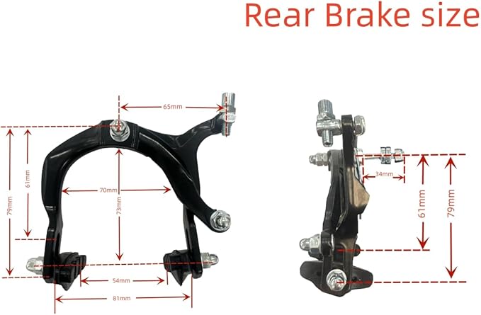 CDHPOWER Bike Brake Calipers Set C Brake Caliper Rear & Front Brakes Kit Aluminum Alloy Side Pull Brake for MTB Mountain Bike, Road Bicycle (1 Pair)