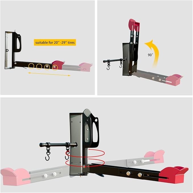 Bike Wall Mount Rack - Space Saving Vertical Bicycle Storage Holder for Mountain, Road, Kids Bikes Garage Organization with Anti-Scratch Protection & Easy to Install (Max 70lbs) (1Pack)