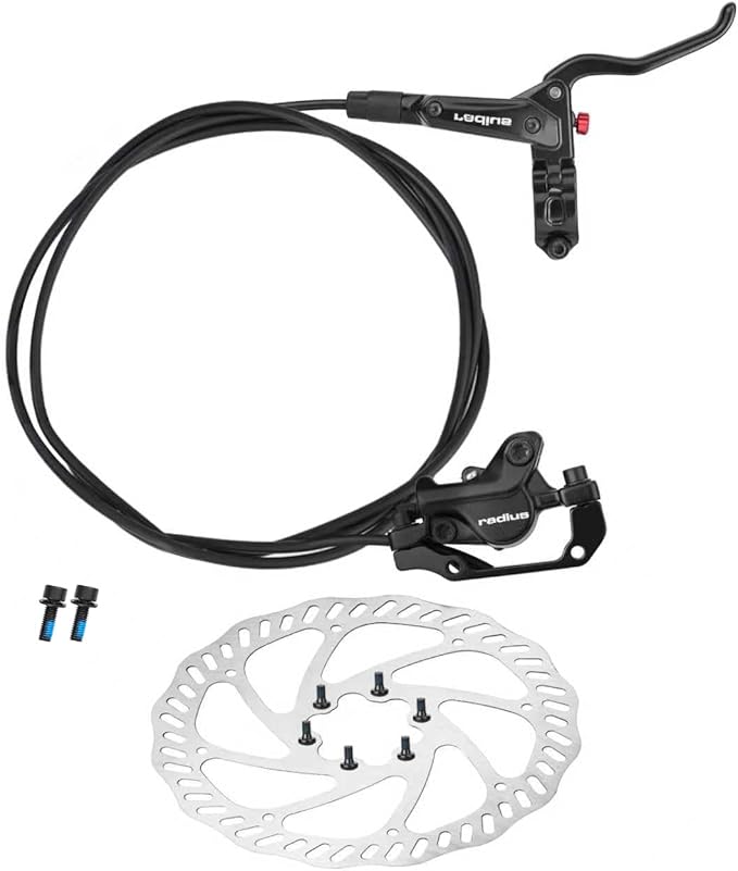 Hydraulic Disc Brake Set, Front & Rear Bicycle Brakes Kit with Rotors & Brake Pads - High-Strength Aluminum, Powerful Silent Stopping for Mountain Bike, Road Bike, Hybrid Bikes