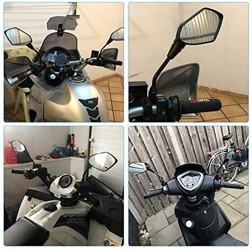 【2026 Upgraded】Motorcycle Convex Rear View Mirror, Mirrors For Bike,motorcycle,atv,scooter, with M8 M10 Threaded Bolt, with 7/8" Handle Bar Mount Clamp Compatible with Cruiser, Suzuki, Honda,Victory
