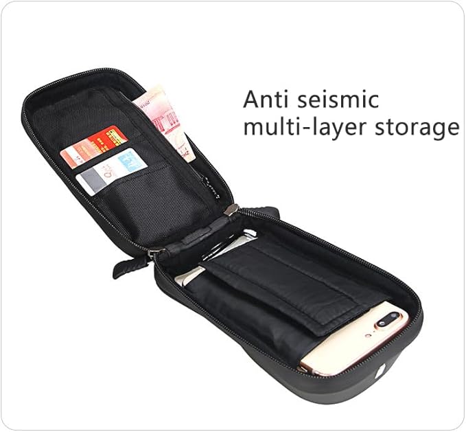 Bike Frame Bag with 2 Side Storage Pockets Bicycle Top Tube Phone Bag with Sensitive Touch Screen,Waterproof